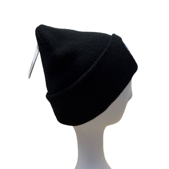 Carhartt Black Knit Cuffed Beanie Hat With Embroidered Logos - New - Picture 2 of 10